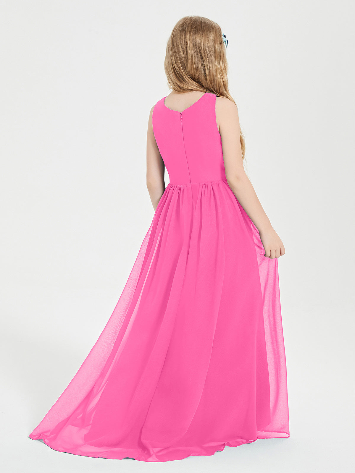 Asymmetrical Junior Bridesmaid Dresses with Scoop Neckline Azalea